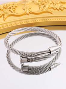 1 pieza Brazalete único de acero inoxidable multicolor con diseño de clavos y estructura tejida, de varios elementos, exquisito, de lujo ligero, adecuado para hombres y mujeres, elegante y fresco, apto para fiestas, un accesorio de joyería regalo
