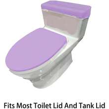 Local Delivery-Madeals Memory Foam Toilet Rug Set 3 Piece And Bathroom Mat With Toilet Lid Cover And Tank Cover Set Black - Lavender - View 4