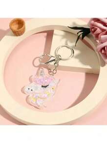 Creative Acrylic Rainbow Pony Bag Pendant Kids Adorable Keychain Car Charm Safe For Children & For Teens
