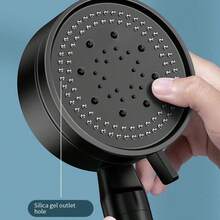 高压手持花洒，5 种喷水模式，ABS 树脂壁挂式浴室花洒 - 圆形设计，安装方便，淋浴配件，风格简约，结构坚固，适合公寓生活