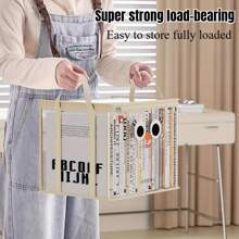 1pc Cartoon Storage Box, Foldable Dustproof Storage Rack, Transparent Zipper Storage Bag, Portable Handle Multi-Function Large-Capacity Toy Box, Suitable For Office, Home, Teacher Supplies, School Study, Stationery Supplies, Back-School Season Gifts,Back To School,School Supplies
