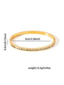 1 chiếc vòng tay sang trọng bằng thép không gỉ mạ vàng 18K chống nước dành cho nữ, thích hợp để đeo hàng ngày, đi nghỉ ở bãi biển, làm quà tặng - vòng đeo tay - Xem 12