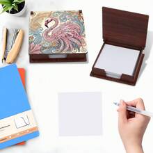 1pc DIY Diamond Painting Note Holder Wooden Memo Box For Desk – Special Shaped Rhinestones, Flower & Animal Patterns, Includes 160 Sticky Notes, Handmade Memo Holder For Office, Home, School, Crafts & Holiday Gifts