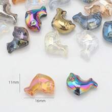 30 Peças Contas Espaçadoras de Cristal de Vidro Coloridas Eletrodepositadas no formato de Pirulito Candy de 12mm e Golfinho de 11*16mm, Material de Artesanato de Joias DIY para Colar, Pulseira, Brinco, Presentes de Feriados e Aniversário