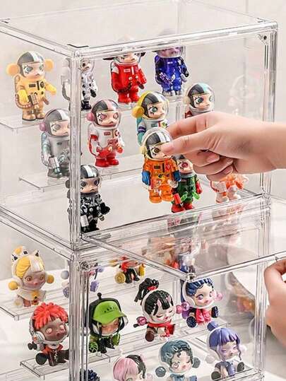 1pc Action Doll Storage Box, Blind Box, Doll Sorting Box, Doll Acrylic Display Box, Transparent Storage Box, Assembled Toy Storage Display Box, Christmas, Valentine's Day, And New Year Decoration