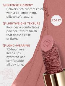 CATKIN Rouge Matte Carving Lipstick, Waterproof Long-Lasting Satin Smooth Lipstick, New CO157 Rose Color - CO157 (NEW) - View 3