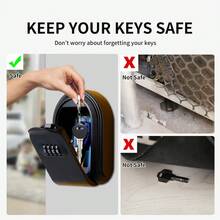 1 pieza Caja fuerte de llave de combinación de 4 dígitos montada en la pared, totalmente de plástico, resistente, a prueba de intemperie para exterior, para guardar llaves del hogar, auto y oficina (universal) - Multicolor - Ver 6