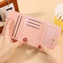 1pc Women Short Wallet, Large Capacity, Fashion Multi-Card Slot And Coin Pocket, Tri-Fold Coin Purse, ID & Credit Card Holder, Functional Cardholder, Women's Clutch Purse, Suitable For Daily Use, School Opening Gift, Back To School Gift, Graduation Gift, Birthday Gift, Women Gift