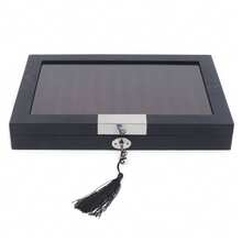 InSyoForeverEC Wooden 12-Slot Pen Case, Pen Display Cabinet, Case That Can Hold 12 Pens, Pen Case With Anti-Theft Lock And Key, Corrosion Resistance And Durability Pen Case, Suitable For Storing Pens Such As Pencils, Ballpoint Pens, Etc. - 黑色 - 查看 9