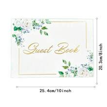 1PC Wedding Guest Book For Guests To Sign, Elegant Wedding Guestbook Ideas, Sign In Book For Bridal And Baby Shower,100 Thick Lined And Blank Pages For Party, Wedding Books