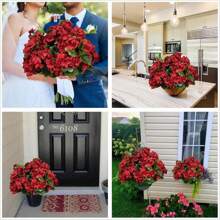 1/2/4 peças grandes gerânios artificiais flores roxas de plástico falso para casa casamento cozinha jardim mesa centro de mesa decoração interna e externa plantas falsas decoração de quarto decoração de outono decoração de outono centro de mesa gerânios artificiais realistas flores para áreas externas
