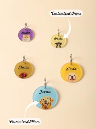 Etiquetas personalizadas y personalizadas para mascotas con foto de mascota + nombre, etiquetas de identificación para perros, etiquetas con nombre para perros, etiquetas de identificación para mascotas, etiquetas de perro personalizadas, etiquetas de identificación para gatos, etiquetas para collares de perro, etiquetas para gatos, suministros de regalo de Navidad