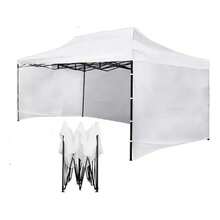 Carpa toldo plegable con paredes tamaño 3x45 metros lona impermeable resistente para exteriores protección contra sol y lluvia fácil instalación desmontable portátil ideal eventos jardín terraza camping fiestas reuniones uso comercial multifuncional durable accesorios toldos - Blanco - Ver 2