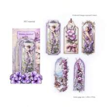 1 Pack 15 Pcs Vintage Style Flowers And Elves Theme Long Strip Stickers Personalized Journaling DIY Collage Card Material Handmade Hand Account Art Notebooks Office & School Supplies School Supplies, Back To School