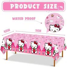 Sanrio Sanrio 10pcs Pink Kitty Disposable Table Cover, Home Party Supply, Christmas Tableware Decoration