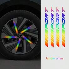 8 piezas Pegatinas reflectantes para neumáticos de coche, vehículo eléctrico, motocicleta, bicicleta. Se pueden pegar, de amplia practicidad, pegatinas de colores, accesorios para automóviles y bicicletas (color aleatorio)