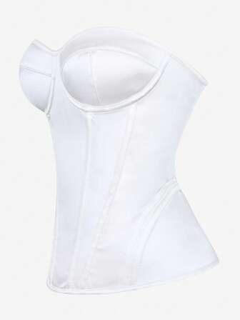 纯色紧身胸衣上衣，塑身紧身胸衣，修身紧身胸衣，女士露肩短款上衣，适合晚会、舞会、万圣节表演