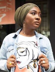 Harewom Wraps Stretch Scarf Long African Hair Wraps Turban Headwraps Jersey Headbands - 1件 - 軍綠色 - 查看 6