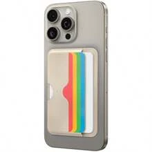 Caseology Folder Pop [Builtin Magnet NonSlip Silicone Pad] Vegan Leather Wallet Magnetic Card Holder Sleeve Compatible With Magsafe For IPhone 16 15 14 13 12 Series Rainbow - Rainbow - View 4