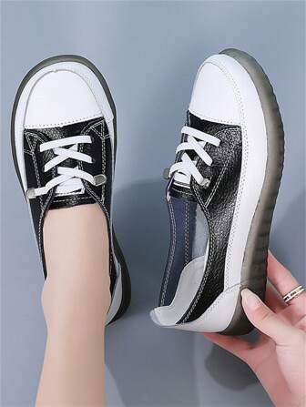 Women's Casual Sneakers, Fashion Versatile Flat Shoes, Comfortable Breathable Slip-On Loafers