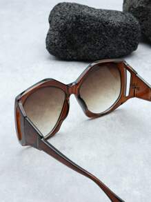 Óculos de Moda Feminina Retro Assimétricos com Armação Cinza, Óculos Decorativos Estilosos de Rua Chique, Adequados para Uso Diário