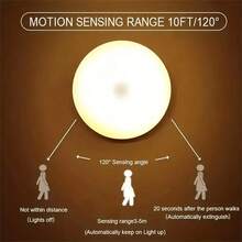 LED Motion Sensor Light, USB Rechargeable, Magnetic Stick-On Wall Light For Bedroom, Cabinet, Staircase, Outdoor, Bathroom, Smart Sensor Illuminated Bulb - Multicolor - View 8