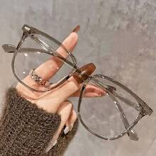 Bộ 1/2/3 chiếc kính thời trang nữ họa tiết hình học khảm màu sắc hiện đại tối giản, thích hợp cho chụp ảnh đường phố, hoạt động ngoài trời, lễ hội âm nhạc, lái xe và các dịp khác. - 3 chiếc bột trong suốt màu đen thành màu xám - Xem 5