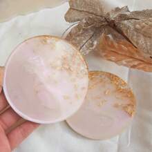 Large Tray & Round Coaster Silicone Molds, 1pc Resin Tray Mould, 2pcs Coaster Mould, With 2pcs Golden Handle, Epoxy Resin Casting Molds For Making Artificial Agate Trays, Service Plates Display Tray Irregular Shape