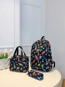 1pc New Style Combination Bag Cute Girl Niche High-Grade Nylon Backpack Messenger Bag, With Dinosaur Pattern, Multiple Patterns To Choose From, And Fashionable New Style Bag, Fresh And Simple And Dopamine Color Matching, Youthful Girl Style, Can Be Cross-Body, Shoulder Strap Is Adjustable, Casual And Fashionable, Very Suitable For Taking Out To Play, And Can Also Be Given As A Gift To Friends