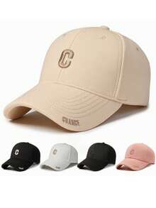 1pc Unisex Solid Color Casual Letter Embroidered Baseball Cap, Versatile Polyester Snapback Hat For Outdoor Activities And Daily Wear - Multicolor - View 1