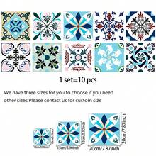 10 件自粘 PVC 装饰墙贴，欧式花卉图案壁纸，瓷砖贴纸，适用于家庭、厨房、客厅、浴室、卧室装饰