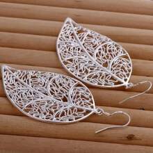 Orecchini in argento sterling 925 di alta qualità, gioielli con ciondoli adorabili a forma di foglia, adatti per donne e spose, gioielli di moda