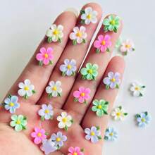 48 Stück lebendige bunt 3D-Harz Blumen und Blatt Dekorationen, glänzende charmante Multifunktions-Basteldekorationen für Scrapbooking, Hochzeiten, Schleifen, Heimdekoration, DIY-Haarspangen, Stirnbänder, Handyhüllen, Schmuckfassungen
