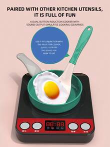 Toddler Small-Size Kitchen Toy Set, Girls Pretend Play Cooking Pots Pans Utensils, Babies Imitate Cutting Fruits Cookware - Green - View 6