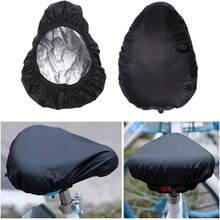 1pc Elastic Bicycle Seat Cover With Adjustable Straps - High-Quality Black Waterproof Seat Protector, Suitable For Both Men And Women, Durable Fabric For Travel, Outdoor Cycling, Reflective Design, Snug Fit, Adult Cycling Accessory - Black - View 3