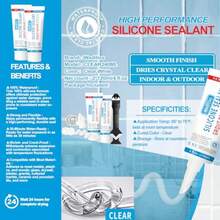 Kit de 2 paquetes de 4 oz de sellador de silicona a prueba de agua transparente de 8 oz, reparación de juntas de azulejos, incluye raspador para retirar el cemento de las juntas, a prueba de contracción y grietas para baño, ducha, cocina y piso - Blanco - Ver 4