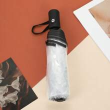 Paraguas transparente claro con apertura y cierre automático - Paraguas plegable de 3 pliegues resistente al viento, liviano y portátil, diseño de lluvia unisex para uso diario (mango de secado rápido) para refrescarse en verano, playa, viajes