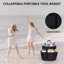 Faltbare 600D Oxford Tuchwerk-Organizer Tasche - Garten Aufbewahrungskorb mit 6 Fächern & großer Mitteltasche, platzsparendes Design mit Tragegriff, perfekt für Haus & Garten Nutzung - Grün/Schwarz, Garten Aufbewahrungslösung | Faltbares Design | Funktionales Design Werkzeugtasche mit 6 Fächern und großem Stauraum - Faltbares platzsparendes Design, multifunktional mit Griff. Geeignet für Gärtnerei