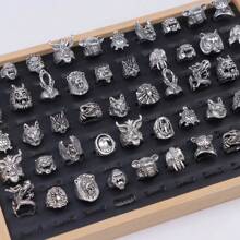 10/20pcs/Pack Retro Punk Style Owl & Snake Rings, Fashion Animal Shape Finger Rings, Jewelry Gift For Party & Holiday