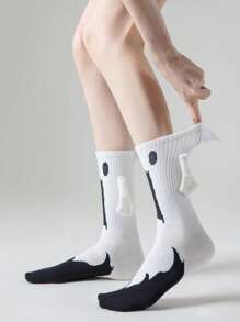 1/2/3/5 Pares de calcetines de media caña del mismo tipo para hombres y mujeres, calcetines de punto con calavera, nuevos calcetines de media caña con cajón magnético, calcetines de Halloween para hombres y mujeres, calcetines para novia, calcetines para parejas