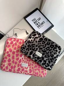 1 件韩国时尚豹纹笔记本电脑包，办公包，笔记本内袋，13 英寸，14 英寸，15 英寸，跨境返校学校用品包，学校工作用笔记本电脑包，女士 书包 - 彩色 - 查看 5