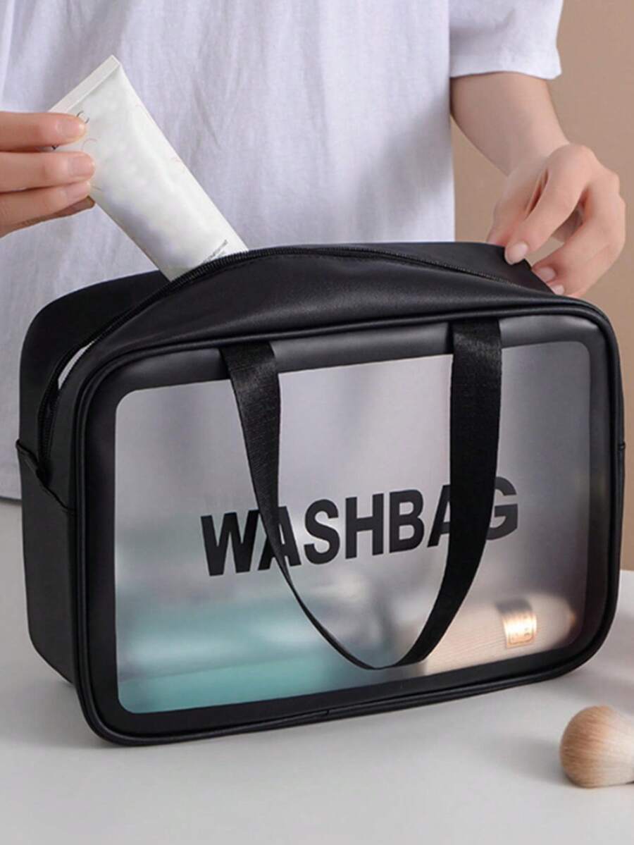 PU防水化妆包，大容量便携式旅行洗漱包，磨砂透明化妆品收纳包