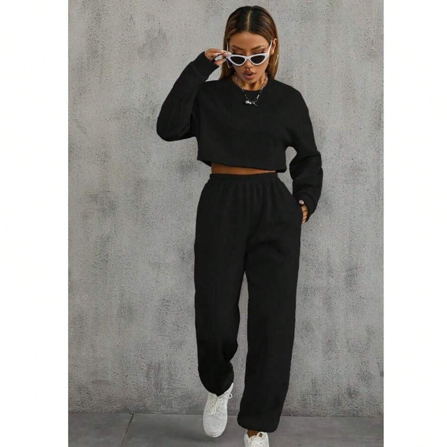 Women Sweater Co-Ords - Black - View 1
