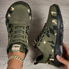 2025 Women's Fashion, Comfortable, Versatile, Breathable, Camouflage, Athleisure Shoes, Running Shoes, Walking Shoes, Lace-Up Lightweight Road Running Shoes