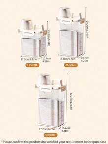1pc Pet Food Container, Cat Food Storage Canister, 3000ml/2500ml/1750ml Storage Jar For Storing Cat Or Dog Food, Airtight Lid With Measurement Scale, Convenient For Providing Pet Food, Mainly To Prevent Pet Food From Getting Damp And Pets From Stealing Food, Home Pet Food Sorting And Storage Box - White - View 2