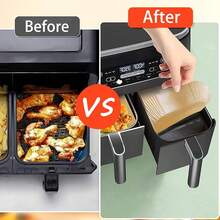 New-2025-  Foodi Air Fryer Liners,  Air Fryer Liners Disposable,  DZ071 Foodi  Dual Air Fryer Parchment Paper Liners, Rectangular Airfryer Paper Liners, Rec 2 Basket Liners - 225pcs Rectangular - 查看 7