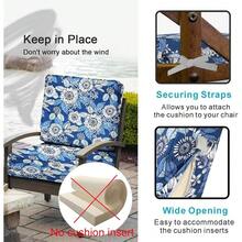 Local Delivery- Outdoor Cushion Slipcovers Waterproof 4 Pack Patio Chair Seat Cushion Covers With Zipper And Tie, 22 X 20 X 4 Inch, Replacement Cover Only - Daisy - View 4