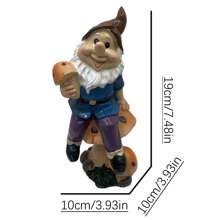 1 Stück Gartenfigur Zwerg & Pilz - lebhafte Harz Outdoor Dekoration mit Feenbeleuchtung, perfekt für Ostern und Heimdekoration, Outdoor Dekoration | Märchendesign | feine Handwerkskunst, Zwerg Dekoration