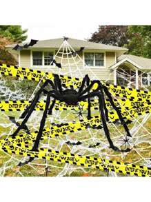 1/12/20/36 Stücke Halloween Riesenspinnennetze: 1,27m Halloween Riesenspinne + 5,08m Riesenspinnennetz, 20 g Halloween Spinnweben mit falschen Spinnen, Absperrband Halloween Outdoor Dekoration