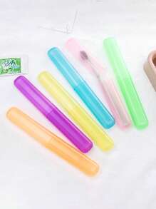 1/4pcs Travel Friendly Toothbrush Case - Portable Plastic Container For Toothbrush Heads, Daily And Travel Use, Available In Multiple Colors